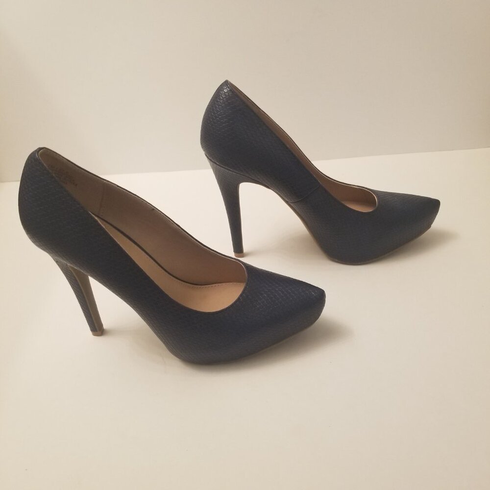 Bcbgeneration Navy Blue Snakeskin Pattern Stilett… - image 5